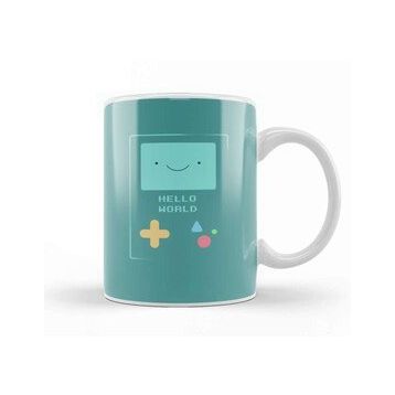 Humuts Cute Adventure Time Bmo Hello World Programmer Programming Female Kupa Bardak