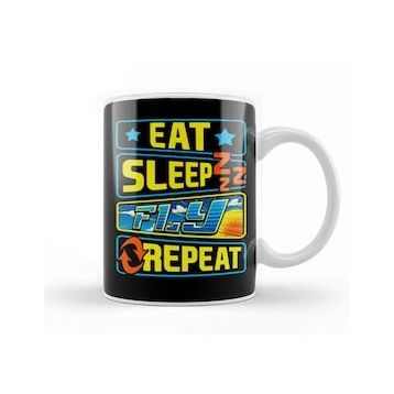 Humuts Cute Eat Sleep Fly Repeat Airplane Pilot Aviation Kupa Bardak