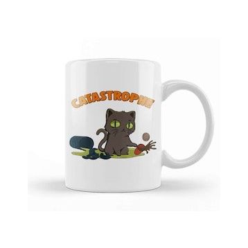 Humuts Cute Funny Catastrophe Kitten Spilling Drinks Cat Kupa Bardak