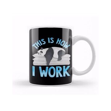 Humuts Cute & Funny This Is How I Work Lazy Panda Working Kupa