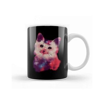 Humuts Cute Galactic Cat Space Exploration Kitten Kupa Bardak