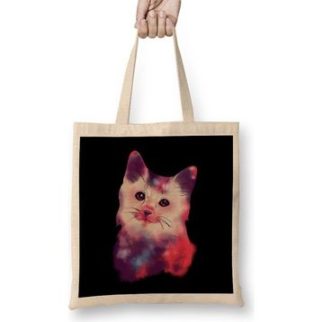 Humuts Cute Space Galactic Artsy Cat Kitten Bez Çanta