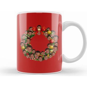 Humuts David Hasselhoff Multiface Christmas Wreath Kupa Bardak