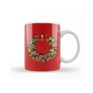 Humuts David Hasselhoff Multiface Christmas Wreath Kupa Bardak