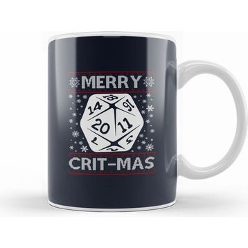 Humuts Dungeons And Dragons Merry Critmas Christmas Knit Pattern Beyaz Kupa