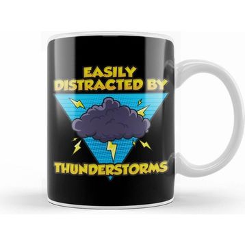 Humuts Easily Distracted By Thunderstorms Storm Chaser Beyaz Kupa