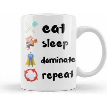 Humuts Eat Sleep Dominate Repeat Beyaz Kupa