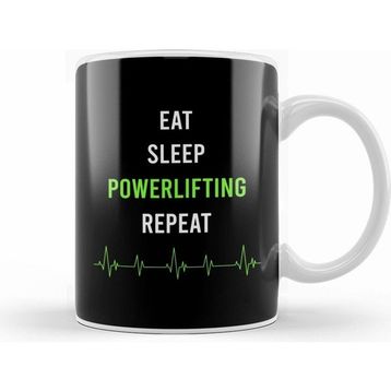 Humuts Eat Sleep Repeat Powerlifting Beyaz Kupa