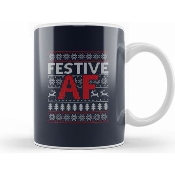 Humuts Festive Af Christmas Knit Pattern Kupa Bardak