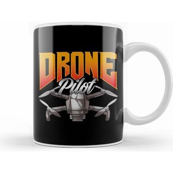 Humuts Funny Drone Pilot Droning Obsessed Beyaz Kupa