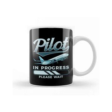 Humuts Funny Pilot In Progress Please Wait Airplane Pilot Kupa Bardak