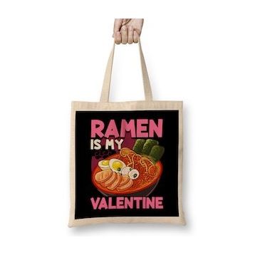 Humuts Funny Ramen Is My Valentine Cute Anime Kawaii Bez Kadın Günlük Çanta