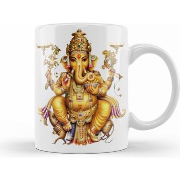 Humuts Ganesha Beyaz Kupa Bardak