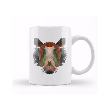 Humuts Geometric Animal Boar Kupa Bardak