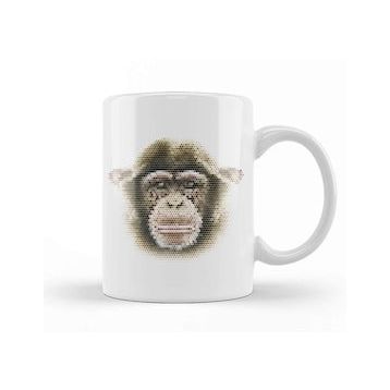 Humuts Geometric Animal Chimpanzee Kupa Bardak