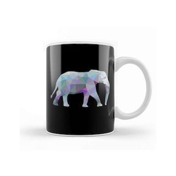 Humuts Geometric Animal Elephant Kupa Bardak