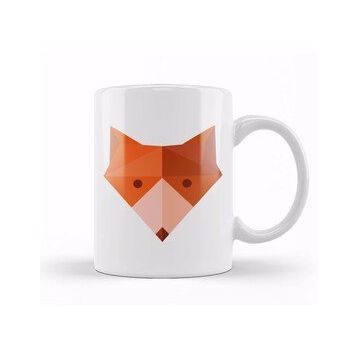 Humuts Geometric Animal Fox Head Kupa Bardak