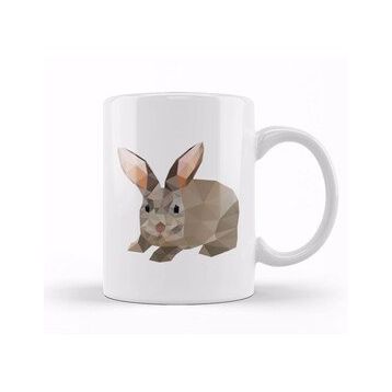 Humuts Geometric Animal Rabbit Head Kupa Bardak