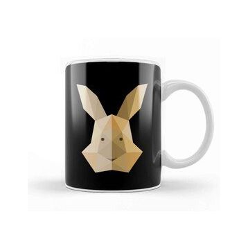 Humuts Geometric Animal Rabbit Head Kupa Bardak