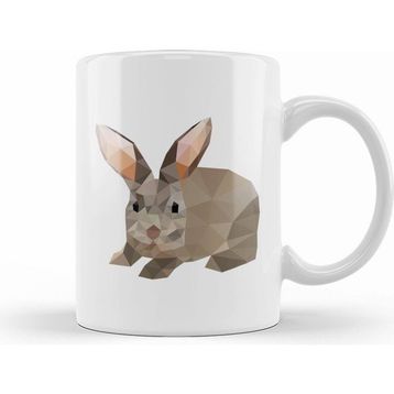 Humuts Geometric Animal Rabbit Kupa Bardak