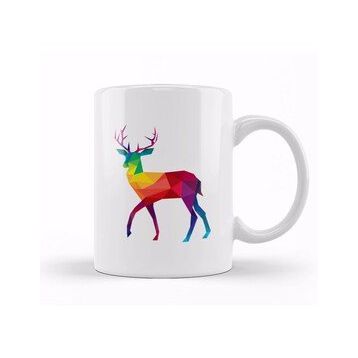 Humuts Geometric Animal Rainbow Deer Kupa Bardak