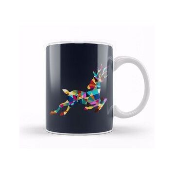 Humuts Geometric Animal Roe Deer Kupa Bardak