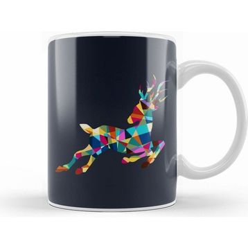 Humuts Geometric Animal Roe Deer Kupa Bardak