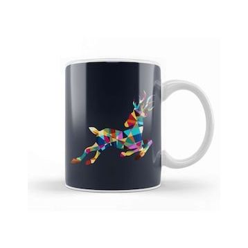 Humuts Geometric Animal Roe Deer Kupa Bardak