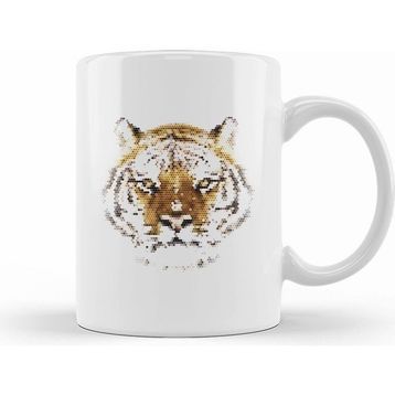 Humuts Geometric Animal Tiger Kupa Bardak
