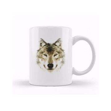 Humuts Geometric Animal Wolf Kupa Bardak