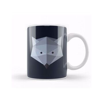 Humuts Geometric Animal Wolf Kupa Bardak