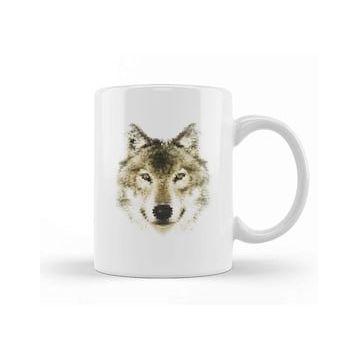 Humuts Geometric Animal Wolf Kupa Bardak