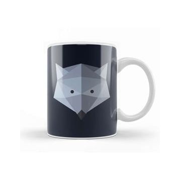 Humuts Geometric Animal Wolf Kupa Bardak