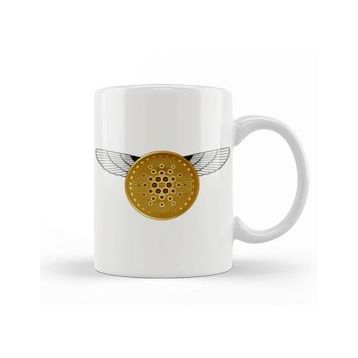 Humuts Gold Futuristic Cardano Cryptocurrency Coin Kupa Bardak