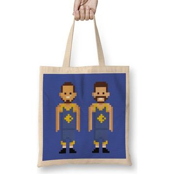 Humuts Golden State Warriors Pixel Players Splash Brothers Uzun Saplı Açık Bej Bez Çanta