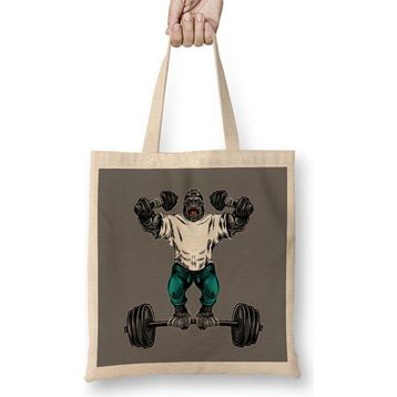 Humuts Gorilla Fitness Açık Bej Uzun Saplı Bez Çanta