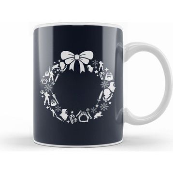 Humuts He Man Christmas Wreath Pattern Beyaz Kupa