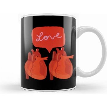 Humuts Heart Love Beyaz Kupa