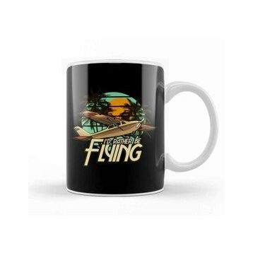 Humuts I D Rather Be Flying Airplane Pilot Aviation Kupa Bardak