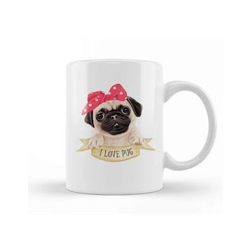 Humuts I Love Pug Köpek Kupa Barda