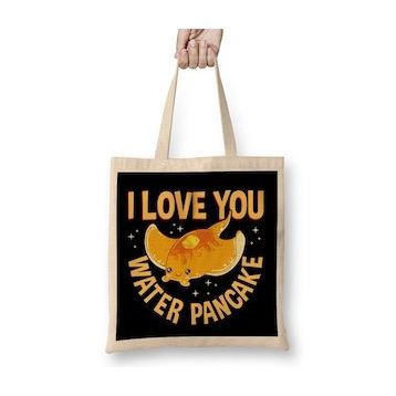 Humuts I Love You Water Pancake Adorable Stingray Pun Bez Uzun Saplı Açık Bej Rengi Çanta