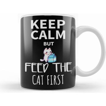 Humuts Keep Calm Feed Cat Beyaz Kupa