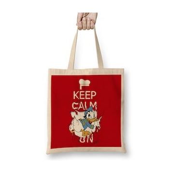 Humuts Keep Calm On Donald Duck Bez Uzun Saplı Açık Bej Rengi Çanta