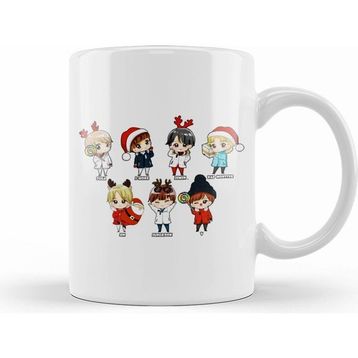 Humuts Kpop Bts Chibi Christmas Beyaz Kupa