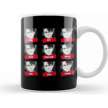 Humuts Levi Ackerman Face Moods Beyaz Kupa