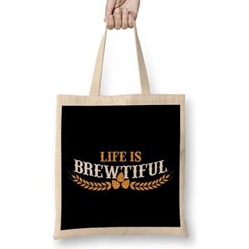 Humuts Life Is Brewtiful Funny Beer & Brew Craft Beer Bez Çanta