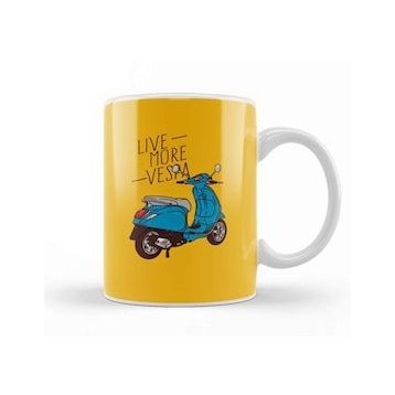 Humuts Live More Vespa Beyaz Kupa