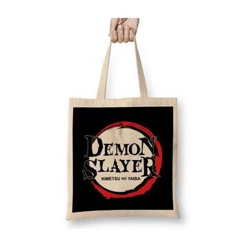 Humuts Logo Demon Slayer Kimetsu No Yaiba Uzun Saplı Açık Bej Bez Çanta