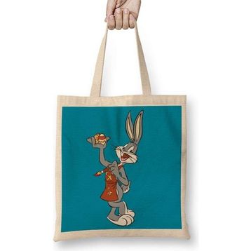 Humuts Looney Tunes Bugs Bunny Uzun Saplı Açık Bej Bez Çanta