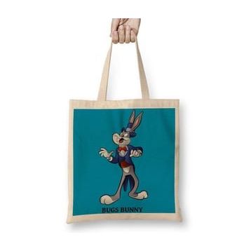 Humuts Looney Tunes Bugs Bunny Uzun Saplı Açık Bej Bez Çanta